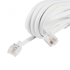   Home T 5-10/WH telefoncsatlakozó kábel, 6P/4C (RJ 11), dugó - dugó, fehér, 10m