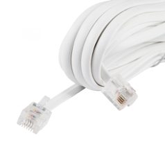   Home T 5-5/WH telefoncsatlakozó kábel, 6P/4C (RJ 11), dugó - dugó, fehér, 5m