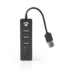   USB hub | USB-A Dugasz | USB-A Aljzat | 3-Port port(s) | USB-áramellátású | SD & MicroSD / 3x USB