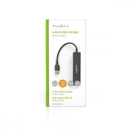 USB hub | USB-A Dugasz | USB-A Aljzat | 4-Port port(s) | USB 3.2 Gen 1 | USB-áramellátású | 4x USB