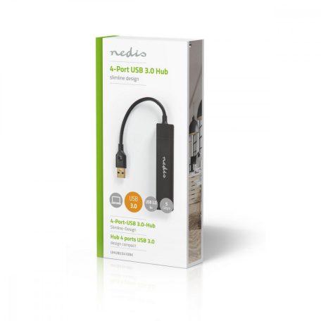 USB hub | USB-A Dugasz | USB-A Aljzat | 4-Port port(s) | USB 3.2 Gen 1 | USB-áramellátású | 4x USB