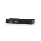 USB hub | USB-A Dugasz | 4x USB A Female | 4-Port port(s) | USB 3.2 Gen 1 | Hálózati Áramellátás / USB-áramellátású | 4x USB