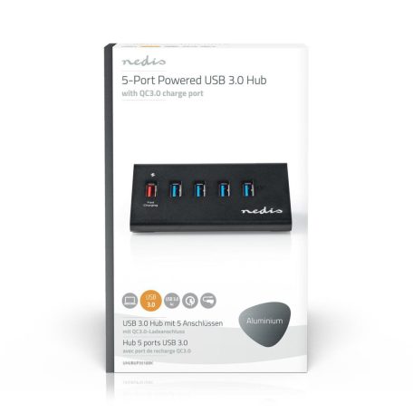 USB hub | USB Micro-B Aljzat | USB-A Aljzat | 5-Port port(s) | QC3.0 / USB 3.2 Gen 1 | Hálózati Áramellátás / USB-áramellátású | 5 Gbps | 5x USB