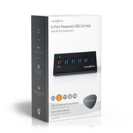 USB hub | USB Micro-B Aljzat | USB-A Aljzat | 5-Port port(s) | QC3.0 / USB 3.2 Gen 1 | Hálózati Áramellátás / USB-áramellátású | 5 Gbps | 5x USB