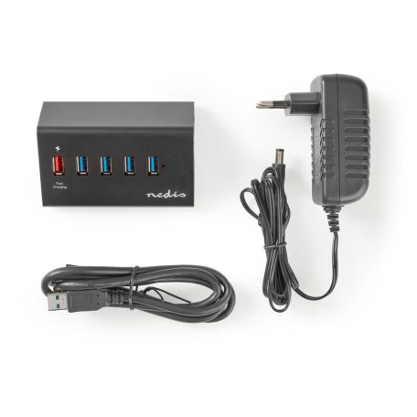 USB hub | USB Micro-B Aljzat | USB-A Aljzat | 5-Port port(s) | QC3.0 / USB 3.2 Gen 1 | Hálózati Áramellátás / USB-áramellátású | 5 Gbps | 5x USB