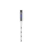 Home USBCC2M100L töltőkábel, USB-C / USB-C, 2 méter, 100W gyorstöltés, töltésjelző LED-sor, szőtt nylon burkolat