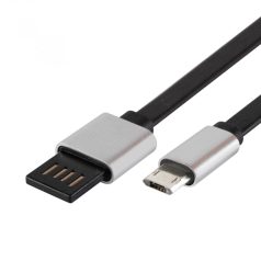   Home USBF 2 töltőkábel, 2 oldalú, fordítható, USB-A dugó, microUSB-B dugó, 2m, 2,1A, adatkábel