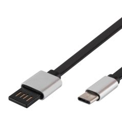   Home USBF C2 töltőkábel, USB-A/USB-C, fordítható USB-A, 2m, 2,1A, adatkábel