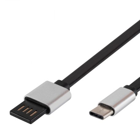 Home USBF C2 töltőkábel, USB-A/USB-C, fordítható USB-A, 2m, 2,1A, adatkábel