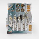 Home USB BOX töltőkábel display tálca, 4x5 töltőkábel, 4 szín, USB-C/USB-A, microUSB/USB-A, szőtt nejlon, 2,1A, 1m