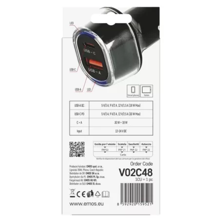 USB autós adapter PD/QC 48 W