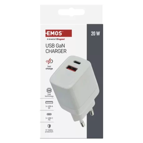 EMOS Univerzális USB töltő GaN PD 20 W max.