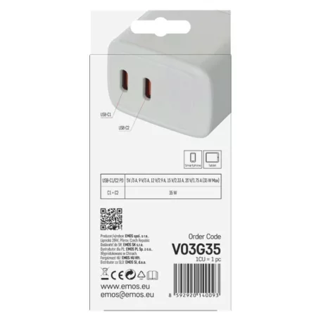EMOS Univerzális USB töltő GaN PD 35 W max.