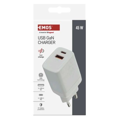 EMOS Univerzális USB töltő GaN PD 45 W max.
