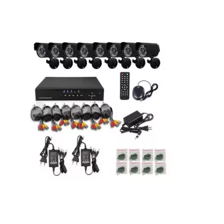 Pro Vision CCTV FULL HD komplett 8 kamerás megfigyelő rendszer Onvif AHD max 1,0MP-s kamera felbontás 8 db Kamerás Rendszer szett nvr  szett 1080p Online éjjellátó térfigyelő kamera rendszer 8-kamerás