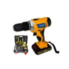 Flinke akkus fúró, csavarozó 20V 88 részes fúrógép kofferban (FK-8088) 2db akkumulátorral, töltővel és 88db kiegészítővel szerszámokkal