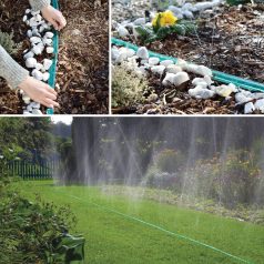   KINZO Kerti esőztető locsolótömlő öntöző és csepegtető szilikon cső gyorscsatlakozóval KINZO Sprinkler cső szilikon, 25m- var-6779 Kerti esőztető locsolótömlő - 25 m