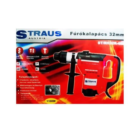 STRAUS Big Hammer fúrókalapács 1100W SDS PLUS ST/RH32-403 SDS tokmány véső és fúró funkció bontókalapács VAR7316
