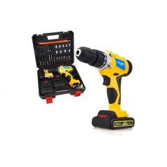   Flinke akkus fúró, csavarozó 20V 68 részes fúrógép kofferban (FK-8006) 2db akkumulátorral, töltővel és 68db kiegészítővel szerszámokkal