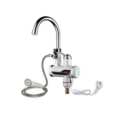 BEWELLO Alsó Csatlakozós, Vízmelegítő Zuhanyfejes Csaptelep, LCD Kijelzővel , fürdőszobai kádra szerelhető csaptelep átfolyós alsó csatlakozó átfolyós vízmelegítő 3000w