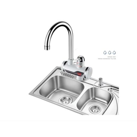 BEWELLO Alsó Csatlakozós, Vízmelegítő Zuhanyfejes Csaptelep, LCD Kijelzővel , fürdőszobai kádra szerelhető csaptelep átfolyós alsó csatlakozó átfolyós vízmelegítő 3000w