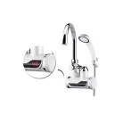 BEWELLO Fali Csatlakozós, zuhanyfejes Vízmelegítő Csaptelep, LCD Kijelzővel , Ezüst oldalfalra szerelhető zuhanyos csaptelep átfolyós 3000w oldalfali átfolyós vízmelegítő hátsó kiállású