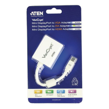 Mini DisplayPort Kábel Mini DisplayPort Dugó - DVI-I 24+5p Aljzat 0.15 m Fehér