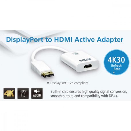 DisplayPort Kábel DisplayPort Dugó - HDMI Aljzat 0.15 m Fehér