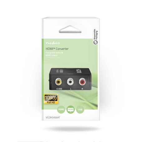 HDMI ™ Converter | 3x RCA Female | HDMI™ Kimenet | 1 irányú | 1080p | 1.65 Gbps | ABS | Antracit