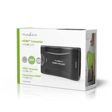 HDMI ™ Converter | HDMI™ Bemenet | SCART Aljzat | 1 irányú | 1080p | 1.2 Gbps | ABS | Fekete