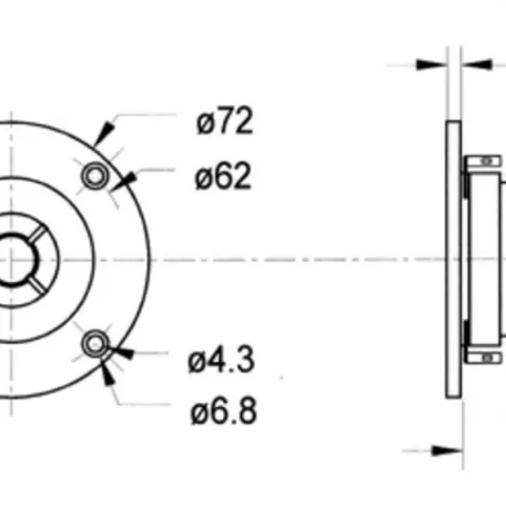 DTW 72 - 8 Ohm - 14 mm (0,6") polikarbonát kupola meghajtó