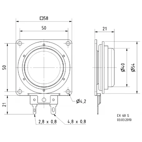 EX 60 S - 8 Ohm - Elektrodinamikus gerjesztő