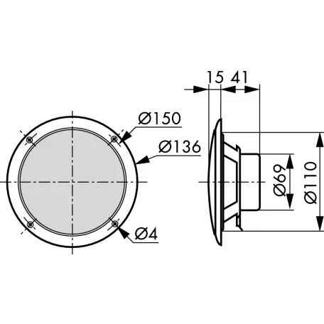 FR 13 WP - 4 Ohm (fekete) - Sósvízálló 13 cm-es (5") teljes körű meghajtó