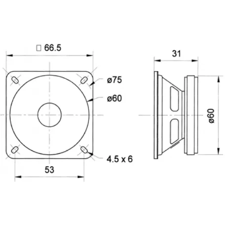FRS 7 - 8 Ohm - 6,5 cm (2,5") teljes tartományú hangszóró