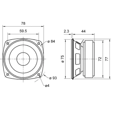 FRS 8 M - 8 Ohm - 8 cm (3,3") HiFi teljes hangsugárzó