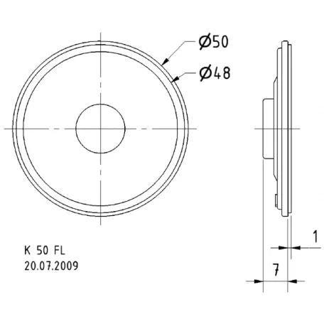 K 50 FL - 16 Ohm - 5 cm (2") miniatűr hangszóró