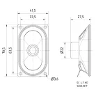 Mágnesesen árnyékolt 4 x 7 cm (1,6" x 2,8") teljes tartományú meghajtó