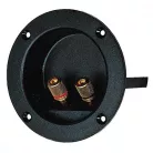 ST77 Kerek alakú terminál aranyozott kötőoszloppal és két rögzítő karimával a nyomtatott áramkörhöz