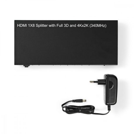HDMI ™ Splitter | 8-Port port(s) | HDMI™ Bemenet | 8x HDMI™ Kimenet | 4K@30Hz | 3.4 Gbps | Fém | Antracit