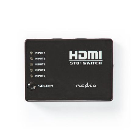 HDMI ™ Switch | 5-Port port(s) | 5x HDMI™ Bemenet | 1x HDMI™ Kimenet | 1080p | 3.4 Gbps | ABS | Fekete