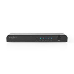   HDMI ™ Switch | 5-Port port(s) | 5x HDMI™ Bemenet | 1x HDMI™ Kimenet | 4K@60Hz | 18 Gbps | Távvezérelt | Fém | Antracit