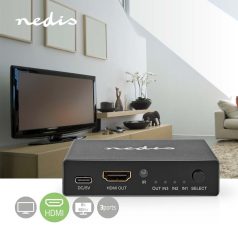   HDMI ™ Switch | 3-Port port(s) | 3x HDMI™ Bemenet | HDMI™ Kimenet | 8K@60Hz | 45 Gbps | Távvezérelt | Alumínium | Antracit