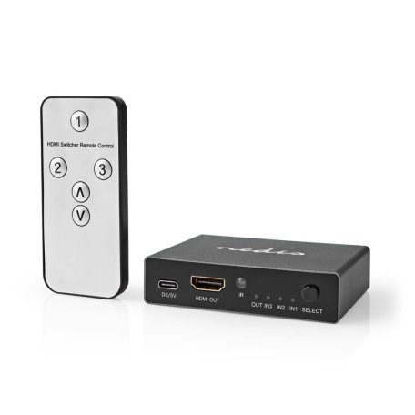 HDMI ™ Switch | 3-Port port(s) | 3x HDMI™ Bemenet | HDMI™ Kimenet | 8K@60Hz | 45 Gbps | Távvezérelt | Alumínium | Antracit