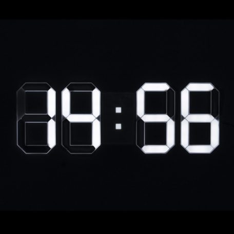 HOME Digitális óra, LED ébresztőóra, 3D, fehér DEKOR ÓRA 3 erősségben állítható fénnyel hőmérő funkcióval ( fehér kék piros zöld világítással )