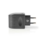 Hálózati aljzat adapter | Euro / C típus (CEE 7/16) | 100 - 240 V AC 50/60 Hz | 12 V DC | 6 W | Hálózati Áramellátás | 0.3 A | Fekete | Műanyag
