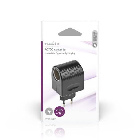 Hálózati aljzat adapter | Euro / C típus (CEE 7/16) | 100 - 240 V AC 50/60 Hz | 12 V DC | 6 W | Hálózati Áramellátás | 0.3 A | Fekete | Műanyag
