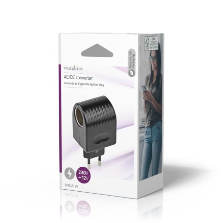 Hálózati aljzat adapter | Euro / C típus (CEE 7/16) | 100 - 240 V AC 50/60 Hz | 12 V DC | 6 W | Hálózati Áramellátás | 0.3 A | Fekete | Műanyag
