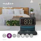 Alarm clock wireless charger | Qi szabványú | 5 / 7.5 / 10 W | USB-A Aljzat | Éjszakai Fény | 2 Riasztási Idők | Szundi funkció