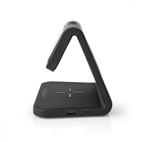 Alarm clock wireless charger | Qi szabványú | 5 / 7.5 / 10 W | USB-A Aljzat | Éjszakai Fény | 2 Riasztási Idők | Szundi funkció