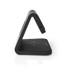 Alarm clock wireless charger | Qi szabványú | 5 / 7.5 / 10 W | USB-A Aljzat | Éjszakai Fény | 2 Riasztási Idők | Szundi funkció